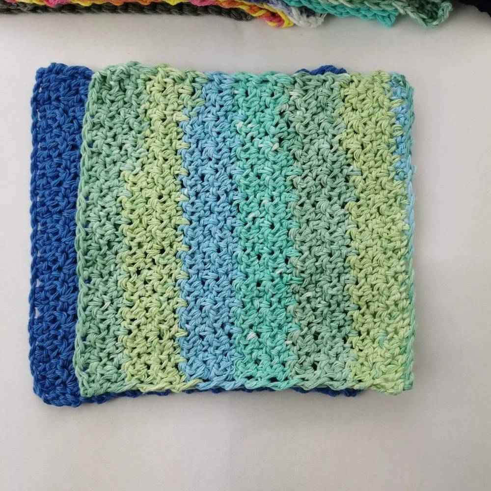 Handmade Crochet Wash Clothes, set  of 2, 100% cotton - Picture 7 of 14